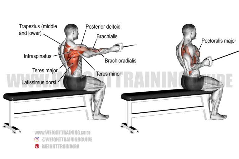 Seated one-arm cable row