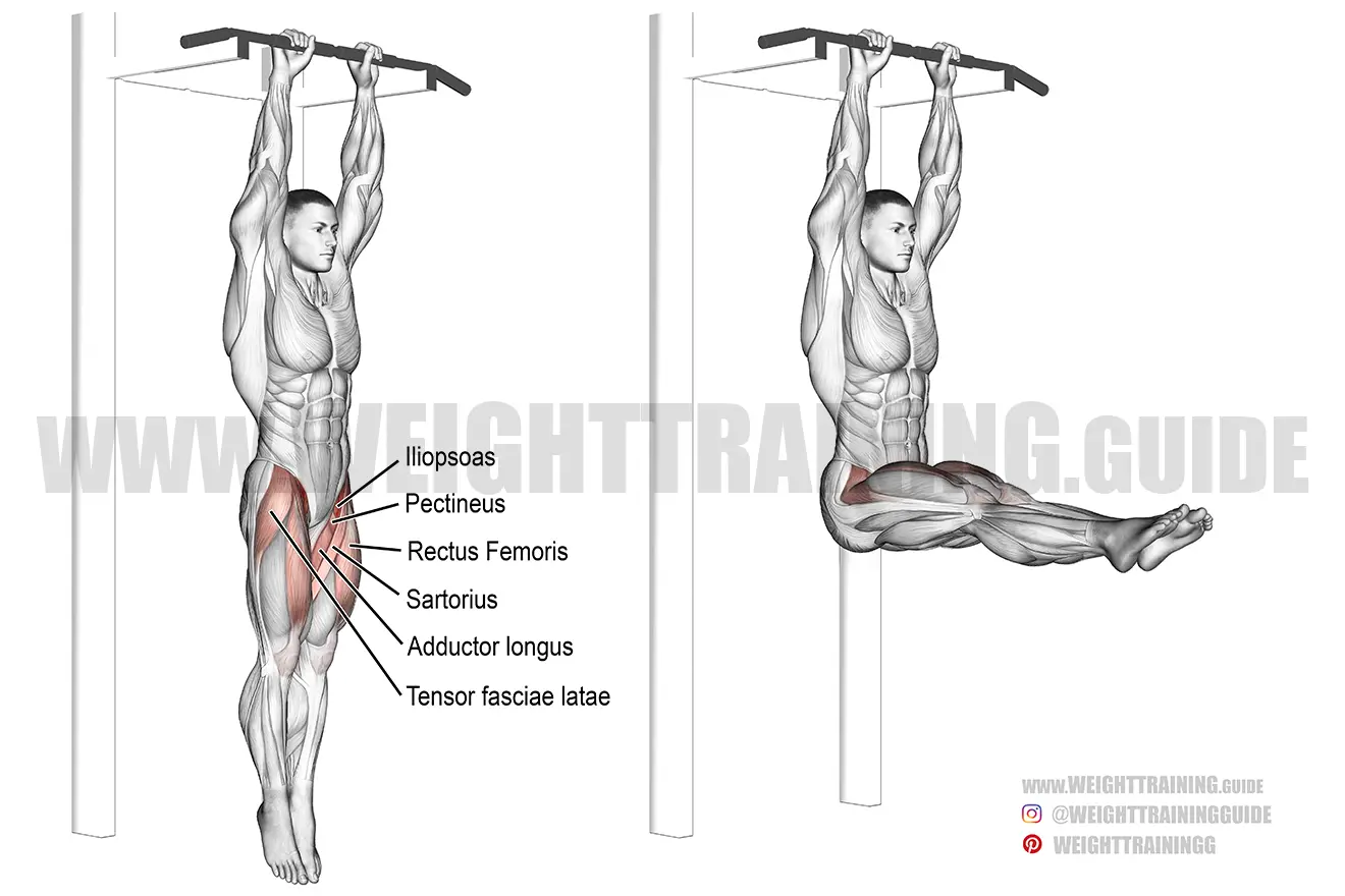 Hanging straight leg raise exercise