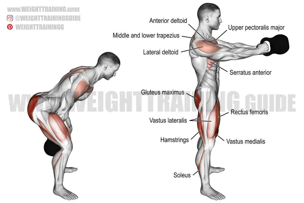 Kettlebell swing exercise