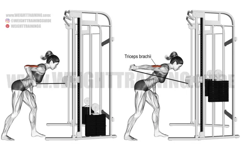 Cable triceps kickback