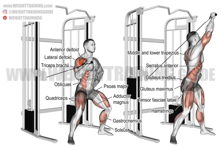 Twisting cable overhead press