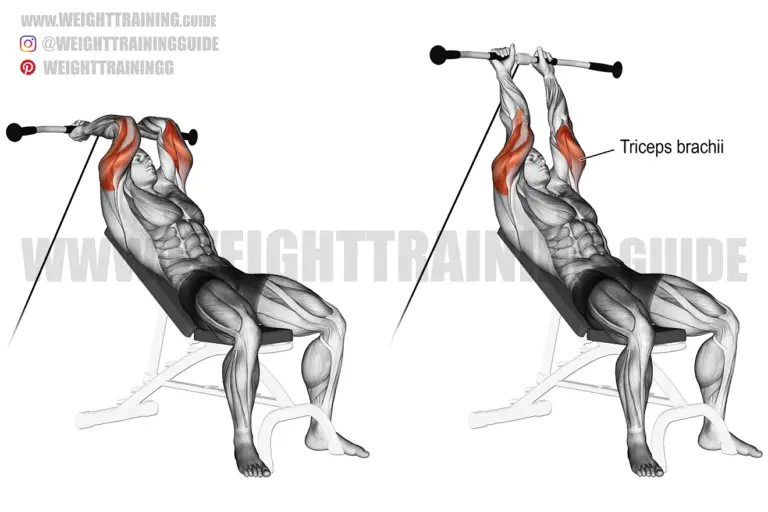 Incline cable triceps extension