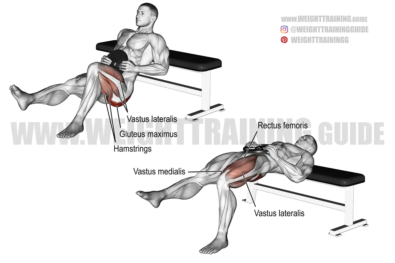 Weighted one-leg hip thrust exercise