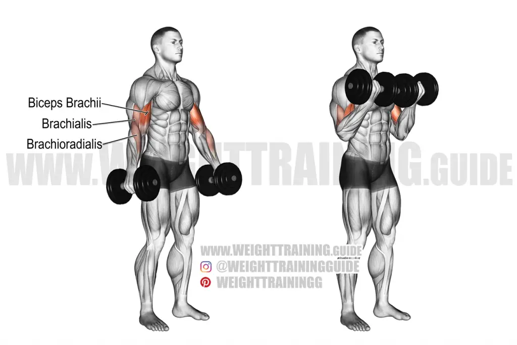 Dumbbell curl exercise instructions and video | Weight Training Guide