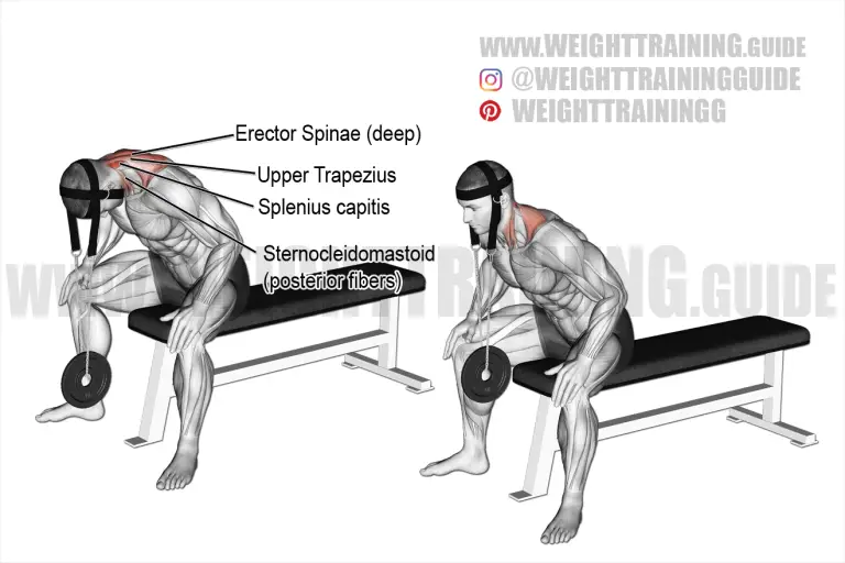 Seated weighted neck extension