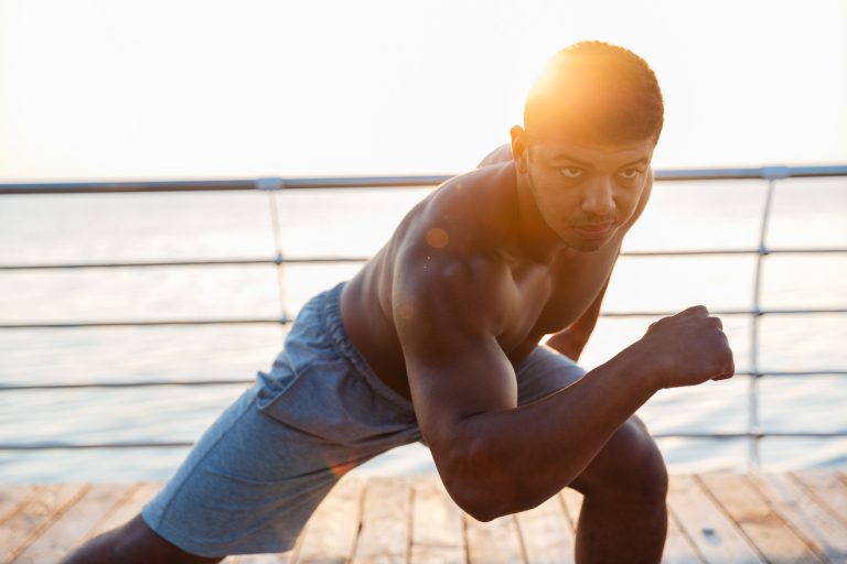 man working out in the morning