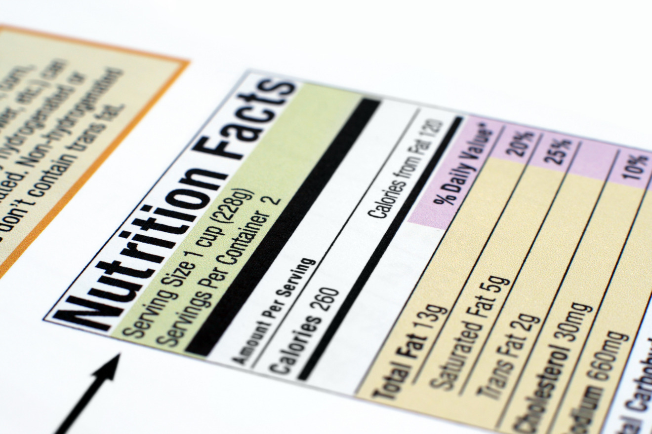 nutrition facts label